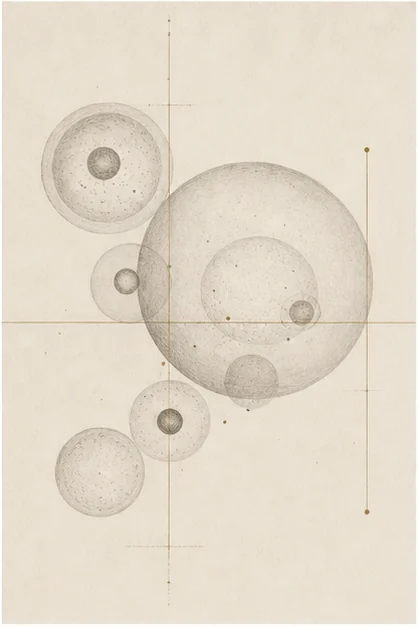 A drawn plate of cellular forms